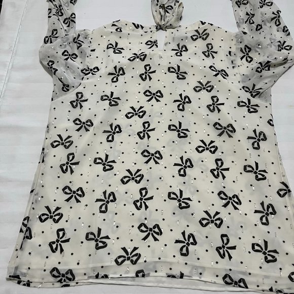 Talbots Womens Sheer Blouse Size L - Picture 8 of 10